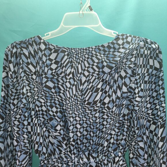 Steve Madden Womens Long Sleeve Geometric Print Dress Size M - Picture 6 of 8